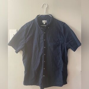 Men’s Sonoma XL Blue Short Sleeve Button Down with Tiny White Designs